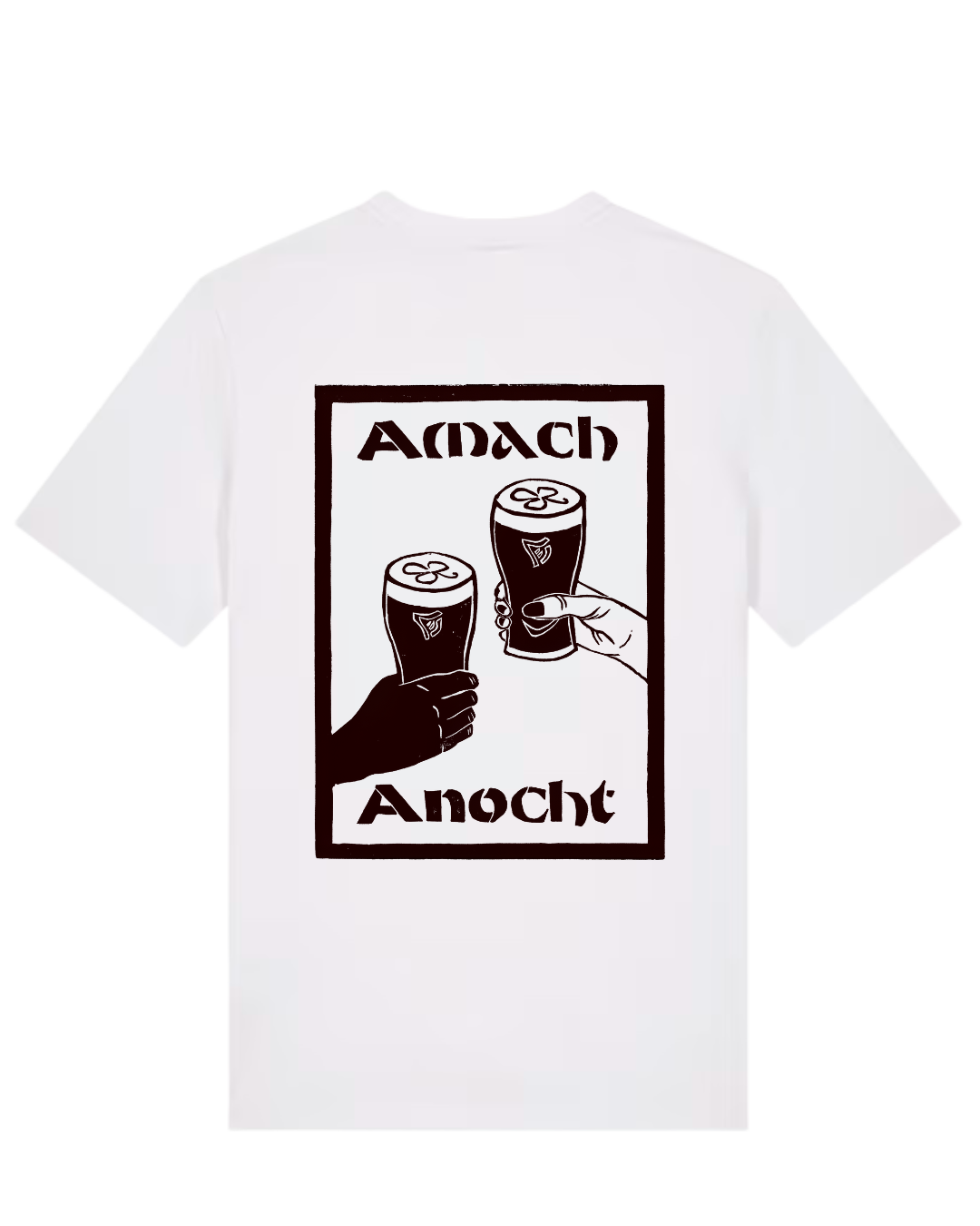 Amach Anocht Tee- White / Black